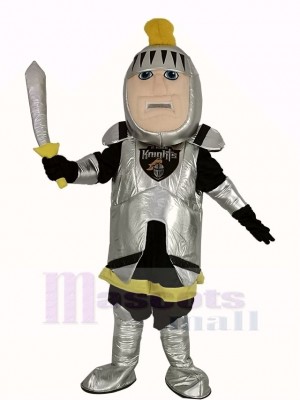 Argent chevalier Mascotte Costume Adulte