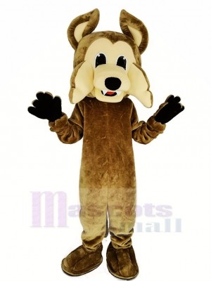 marron Coyote Mascotte Costume Loup Animal