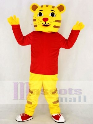 Mignonne Daniel tigre dans rouge Mascotte Costume École