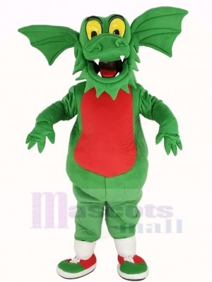Foncé vert Dragon Mascotte Costume