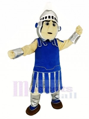 Sombre Bleu Titan spartiate Sparti avec argent Casque Mascotte Costume Gens