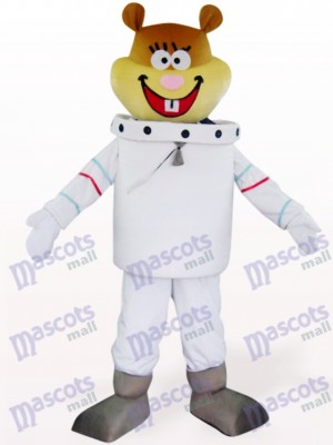 Déguisement de mascotte d'animal de souris de navigation de l'espace blanc