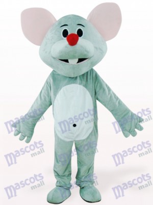Costume de souris grise avec le nez rouge animal mascotte