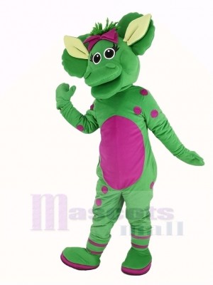 vert Tricératops Dinosaure Barney Bébé Bop Mascotte Costume