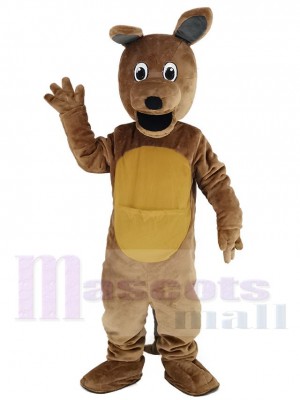 marron Kangourou avec Longue Oreilles Mascotte Costume