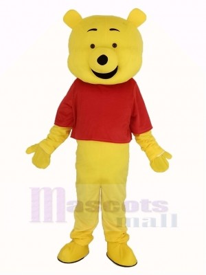 Winnie The Pooh dans rouge T-shirt Mascotte Costume Dessin animé