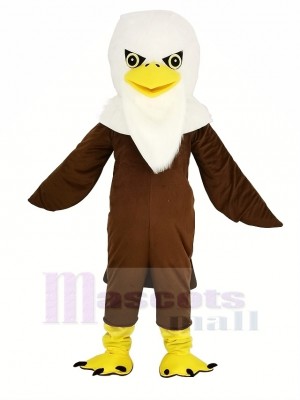 marron Longue La laine Aigle Mascotte Costume Animal