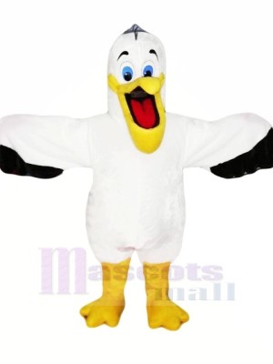 Mignonne blanc Pélican Mascotte Les costumes Pas cher