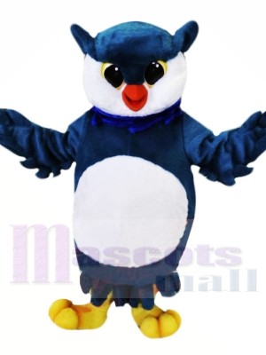 Bleu et blanc Hibou Mascotte Les costumes Animal