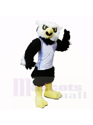 École de sport hibou à la chemise blanche mascotte costumes
