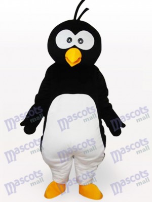 Costume de mascotte adulte en peluche courte de pingouin noir