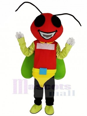 rouge Tête Luciole Mascotte Costume Insecte