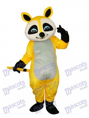 Mascotte de raton laveur jaune Costume adulte