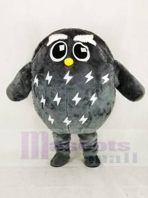 Mignonne Gris Hibou Mascotte Costume Dessin animé