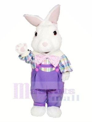Flou lapin avec Violet Costume Mascotte Les costumes Dessin animé