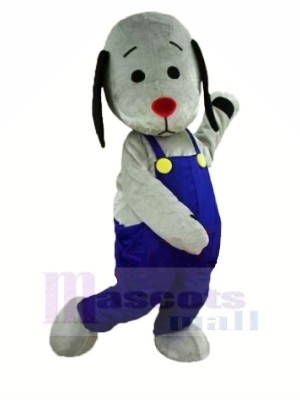 Gris Chien avec rouge Nez Mascotte Les costumes Animal