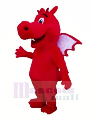 rouge Poids léger Dragon Mascotte Les costumes Dessin animé