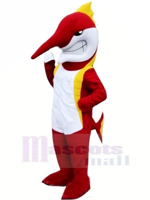rouge Marlin Poisson Mascotte Costume Dessin animé