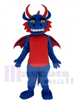 Bleu et rouge Dragon volant Mascotte Costume Animal