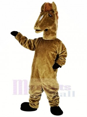 marron Mustang Mascotte Costume Animal