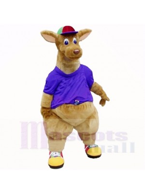 Kangourou de qualité supérieure avec une chemise violette Costumes de mascotte adulte