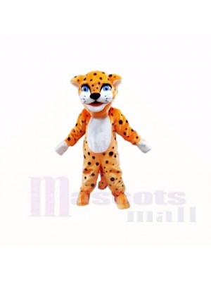 Souriant Amical Poids léger Léopard Costumes De Mascotte Dessin animé