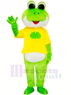 La grenouille avec Jaune T-shirt Mascotte Les costumes
