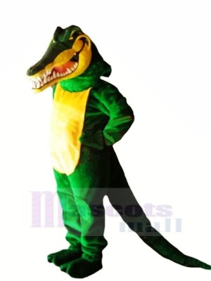 vert Crocodile avec Longue Queue Mascotte Les costumes