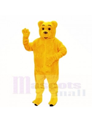 Souriant d'or Ours Costumes De Mascotte Dessin animé