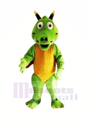 Poids léger vert Dragon Mascotte Les costumes Dessin animé