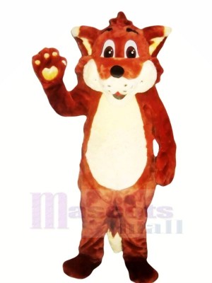 Heureux rouge Renard Mascotte Les costumes Dessin animé