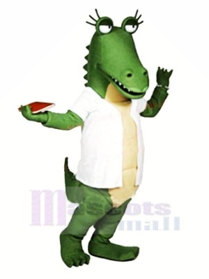 Drôle Gator avec blanc T-shirt Mascotte Les costumes Dessin animé