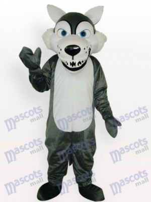 Déguisement de mascotte d'animal adulte de loup gris