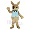 lapin Majordome avec Bleu Gilet Mascotte Costume Dessin animé