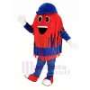 Bleu et rouge Voiture Lavage Nettoyage Brosse Mascotte Costume