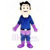 Super héros dans Violet et Bleu Manteau Mascotte Costume Gens