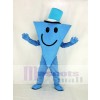 Monsieur Cool avec Bleu Chapeau Mascotte Costume Dessin animé