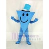 Monsieur Cool avec Bleu Chapeau Mascotte Costume Dessin animé