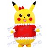 Pikachu Pokemon Pokémon Go Costume de mascotte en tenue de Noël avec l'arc rouge