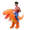 Orange Dinosaure avec Gros Tête Porter moi Balade sur Gonflable Costume Halloween Noël pour Adulte/enfant