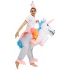 Licorne avec Rose Blé Porter moi Balade sur Gonflable Costume Combinaison pour Adulte/enfant