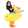 Jaune canard avec Cils Porter moi Balade sur Gonflable Costume pour Adulte/enfant