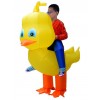 Jaune canard avec Gros Tête Porter moi Balade sur Gonflable Costume pour Adulte/enfant