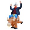 marron Vache Porter moi Baladesur Gonflable Costume Halloween Noël pour Adulte/enfant