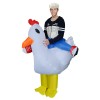 blanc poulet Porter moi Balade sur Gonflable Costume Fantaisie Robe Cosplay Costume pour Adulte