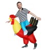 rouge Coq Porter moi Balade sur Gonflable Costume Halloween Noël Costume pour Adulte/enfant