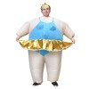 Ballerine Gonflable Costume Tiare couronne Halloween Noël Costume pour Adulte Bleu