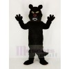 Féroce Noir Loup Mascotte Costume Dessin animé