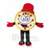 Marrant Pizza avec rouge Chapeau Mascotte Costume Dessin animé