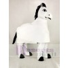 blanc 2 La personne Cheval Mascotte Costume Dessin animé